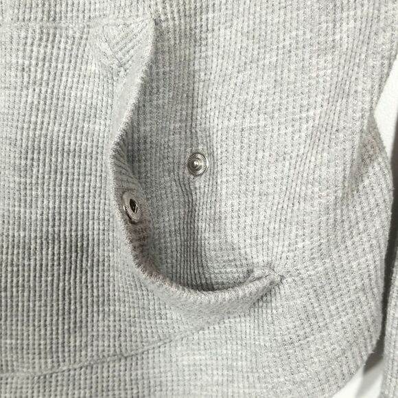 Style & Co. Hoodie Womens Large Waffle Knit Grey Full Zip Sport Solid Chore - Picture 3 of 9